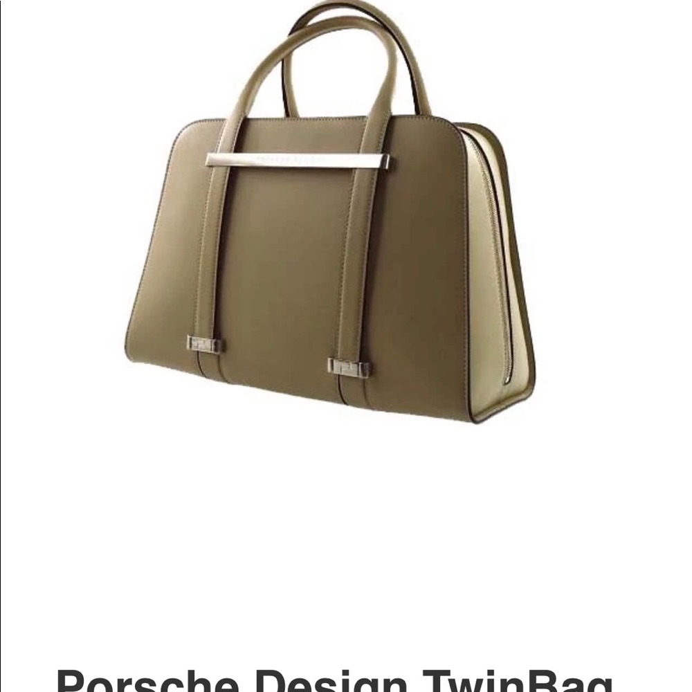 Porsche Design Brown TwinBag. Dimensions : 5.5" x 14.5" x 9.8"